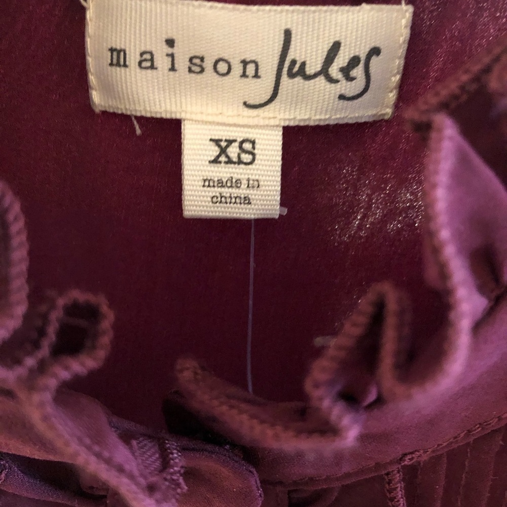 Maison Jules Women PurpleSatin Tie Tuxedo Dress XS - Picture 6 of 16